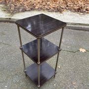 Rosewood and gilt brass shelf with 3 shelves, 1960