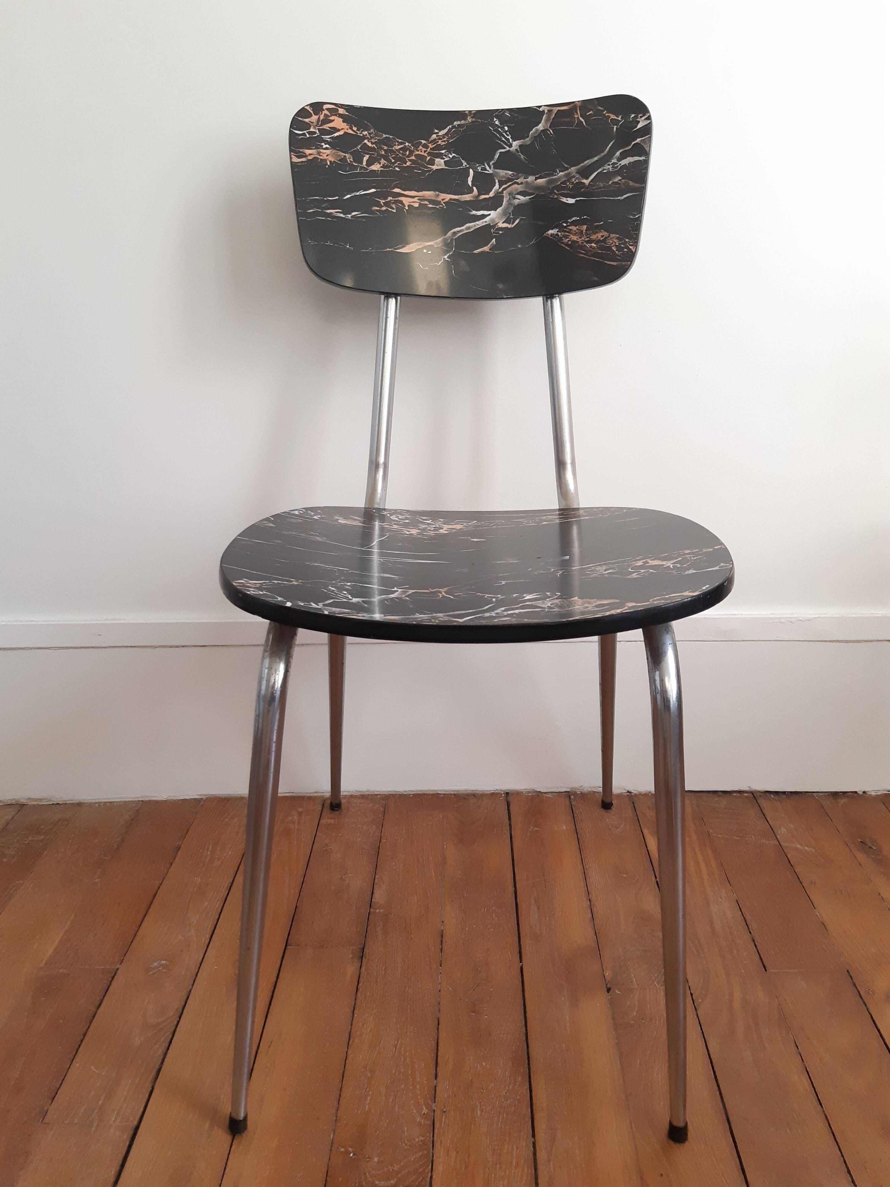 Set of 4 formica chairs signed roc