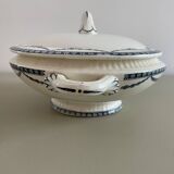 Small soup tureen or vegetable dish in iron earth Salins Vincennes model