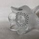 Crystal candlestick LALIQUE, three anemone flowers