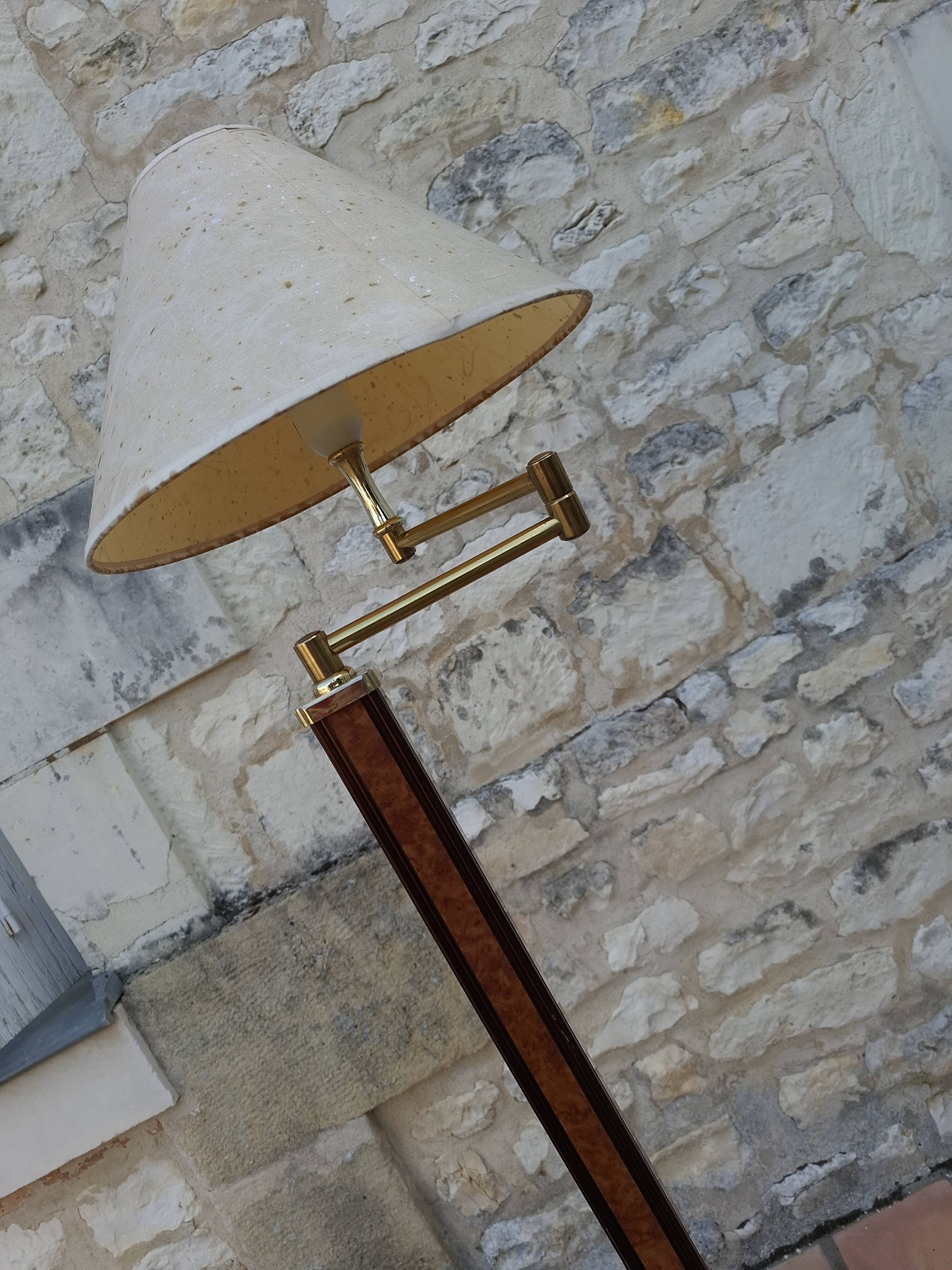 Floor lamp, vintage 80's reading light in elm burrier style, designed by robert de schuytener