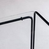 Minimalistic wireframe sidetable with glass top