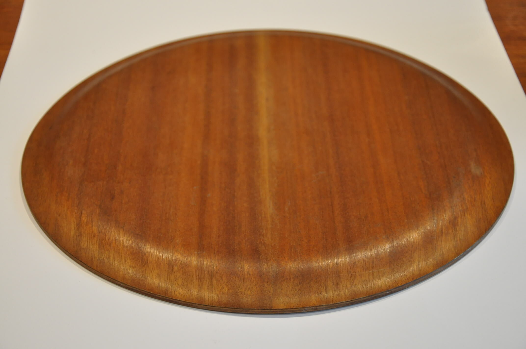 Vintage round teak platter