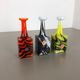 Set of 3 vintage pop art opaline Florence vase design, Italy, 1970s