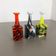 Set of 3 vintage pop art opaline Florence vase design, Italy, 1970s
