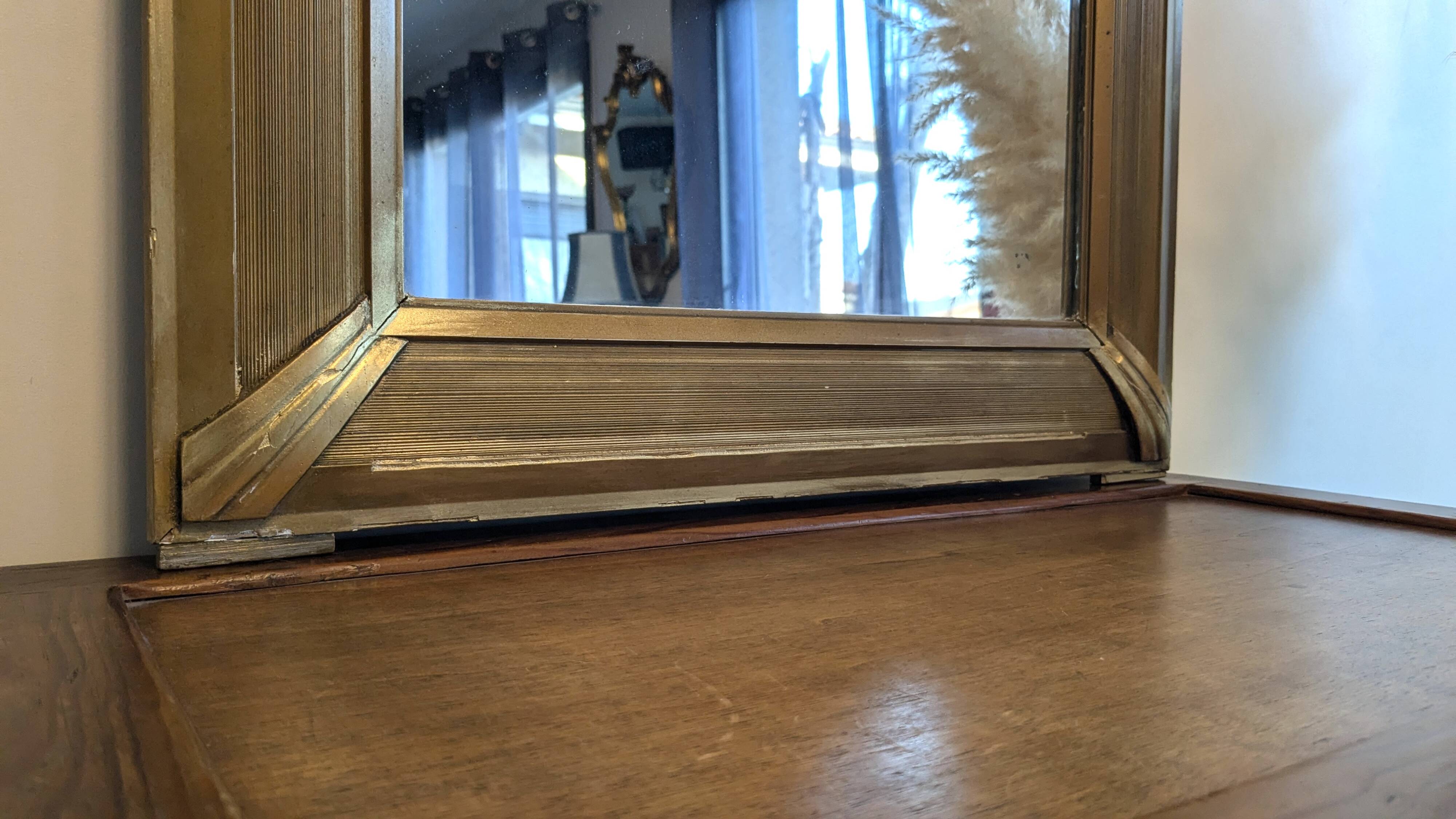 Gold Art Deco Mirror 74 X 55 cm