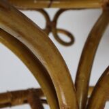 Chunky large bamboo rattan coat rack, 1960s