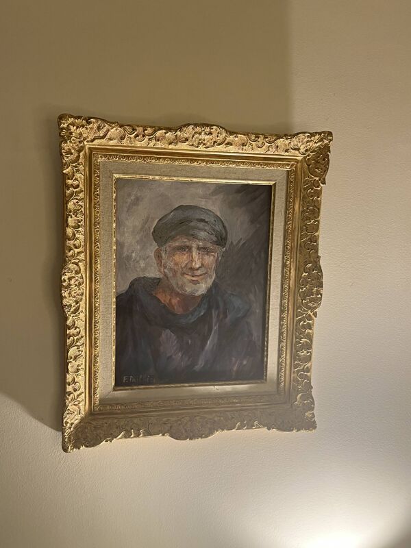 Fred Pailhès (1902-1991) ''Le pêcheur'' Huile sur panneau signée