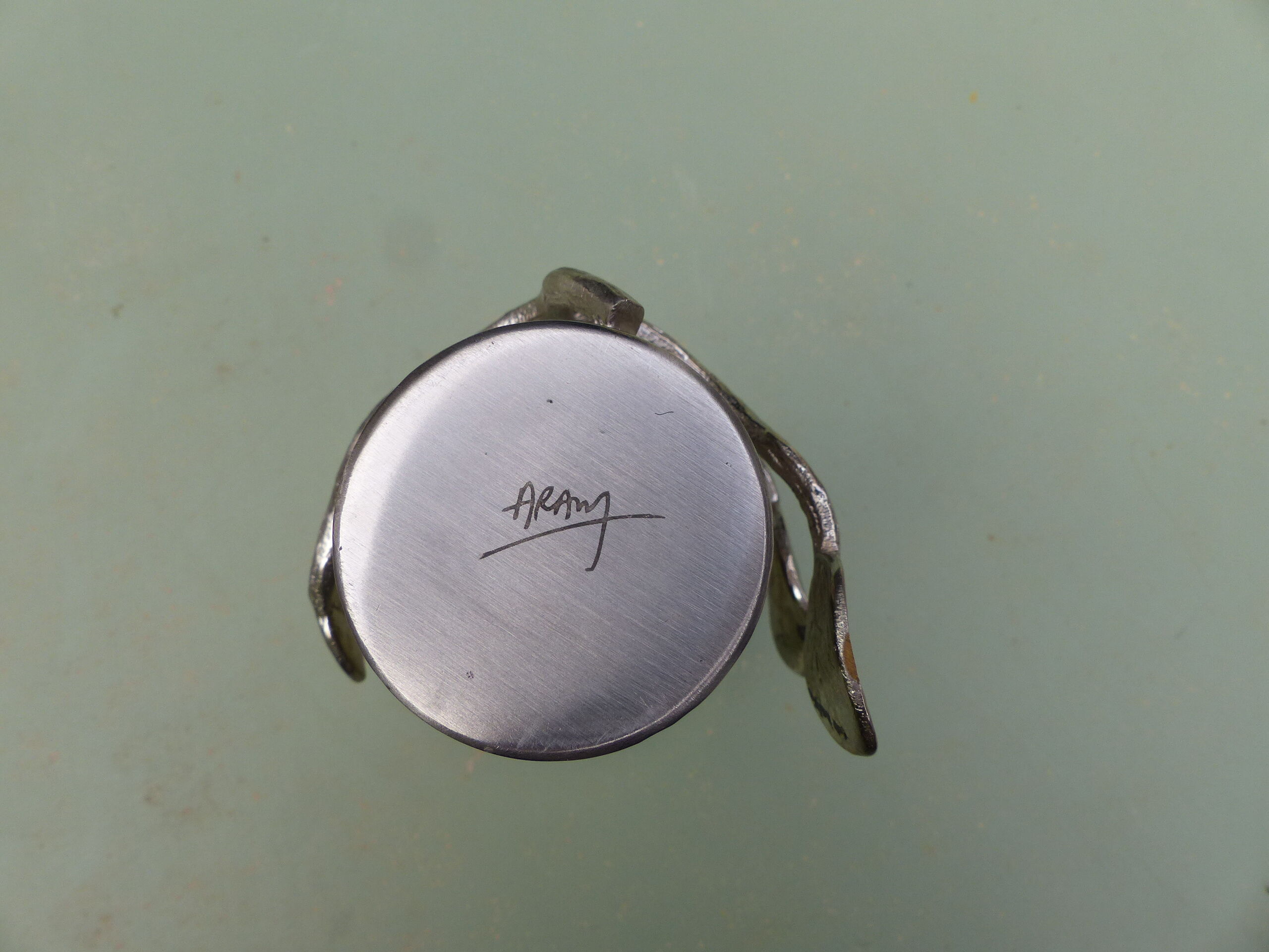 Struck metal vase