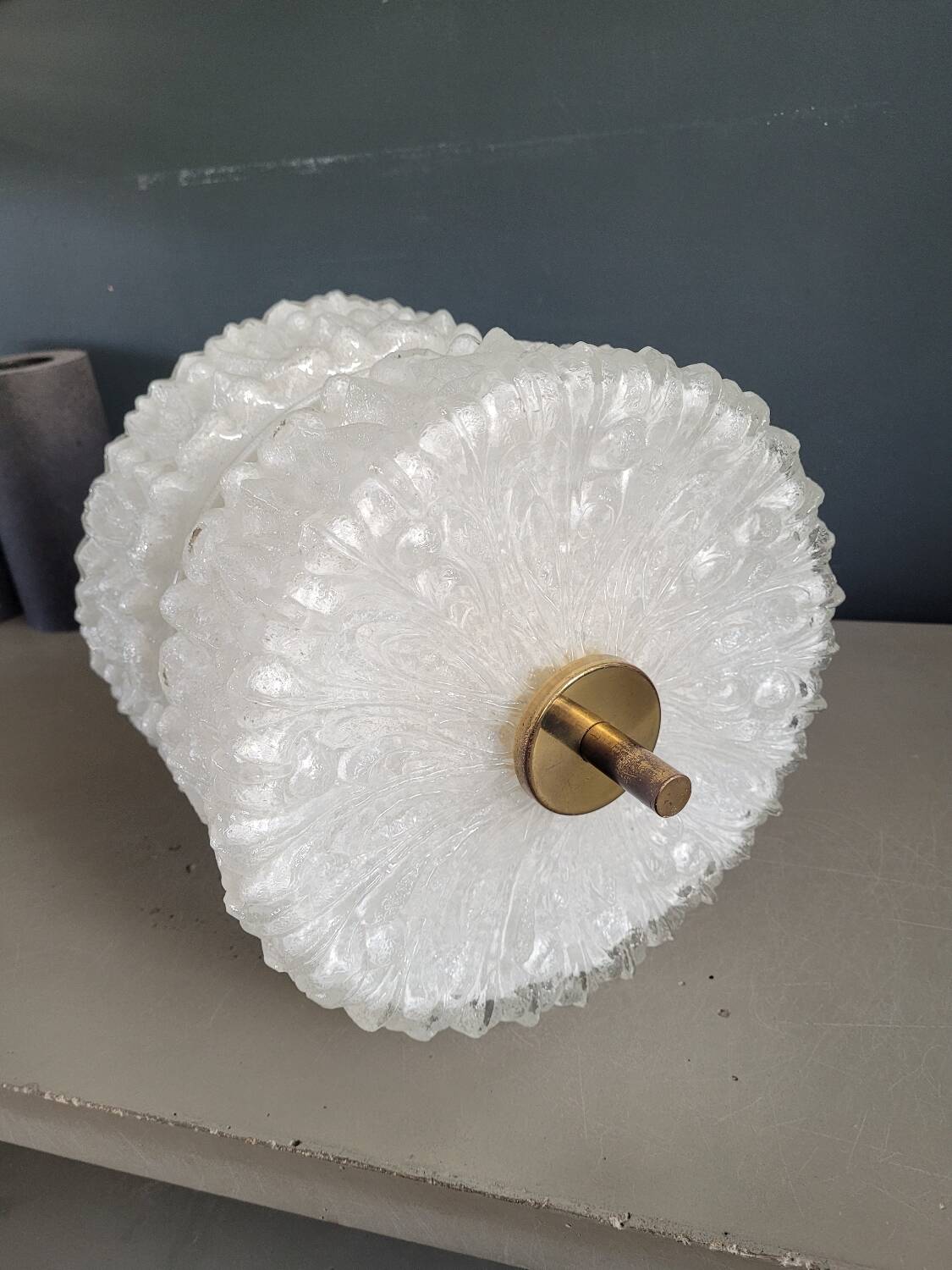 50s molded glass pendant light