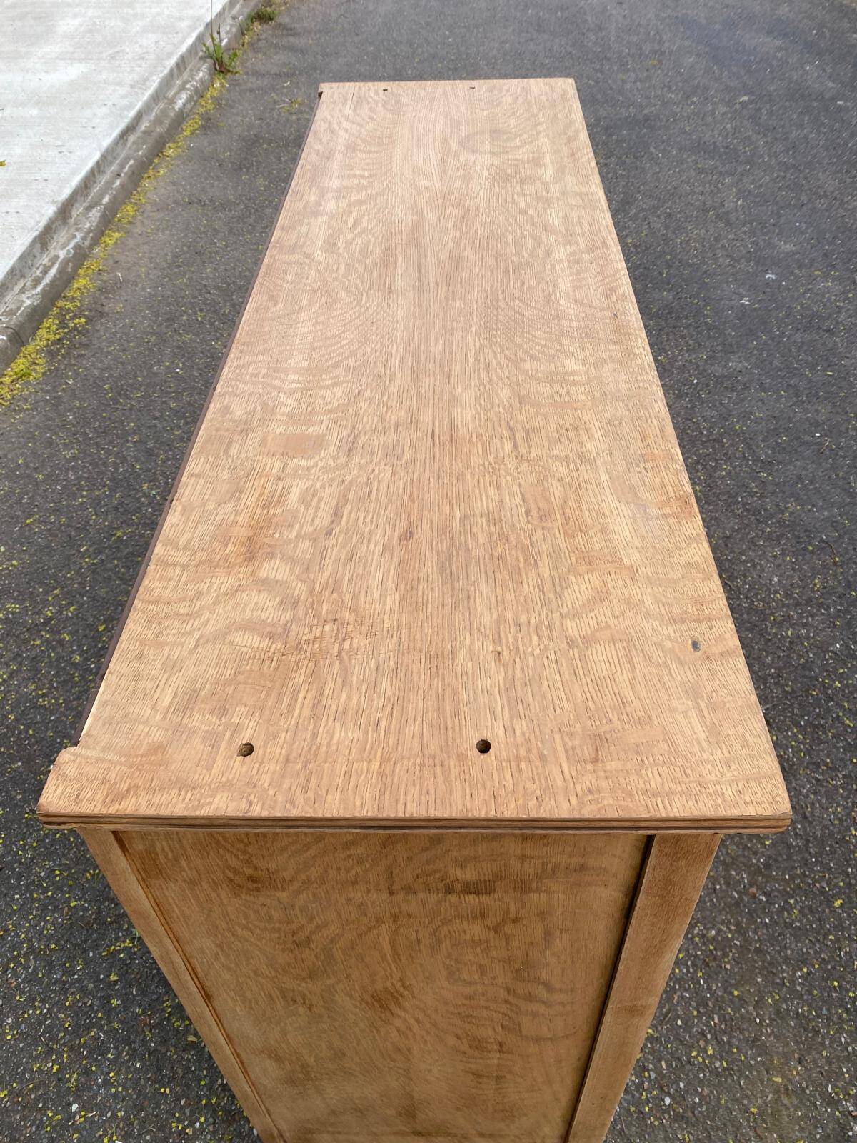 Renovated vintage Art Deco Parisian buffet in wood, 1940, 144cm.