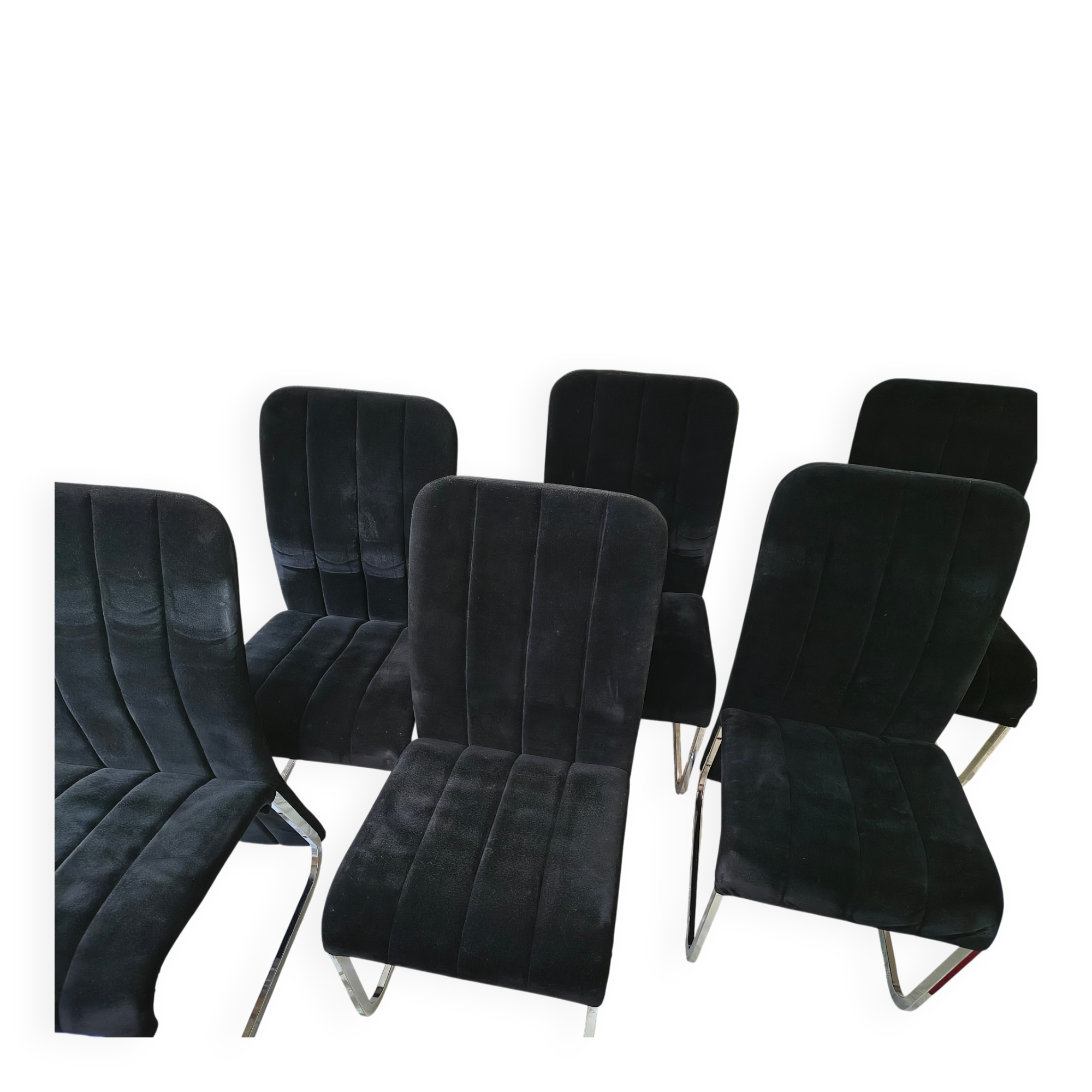 Vintage chrome chairs from the early 1980s.