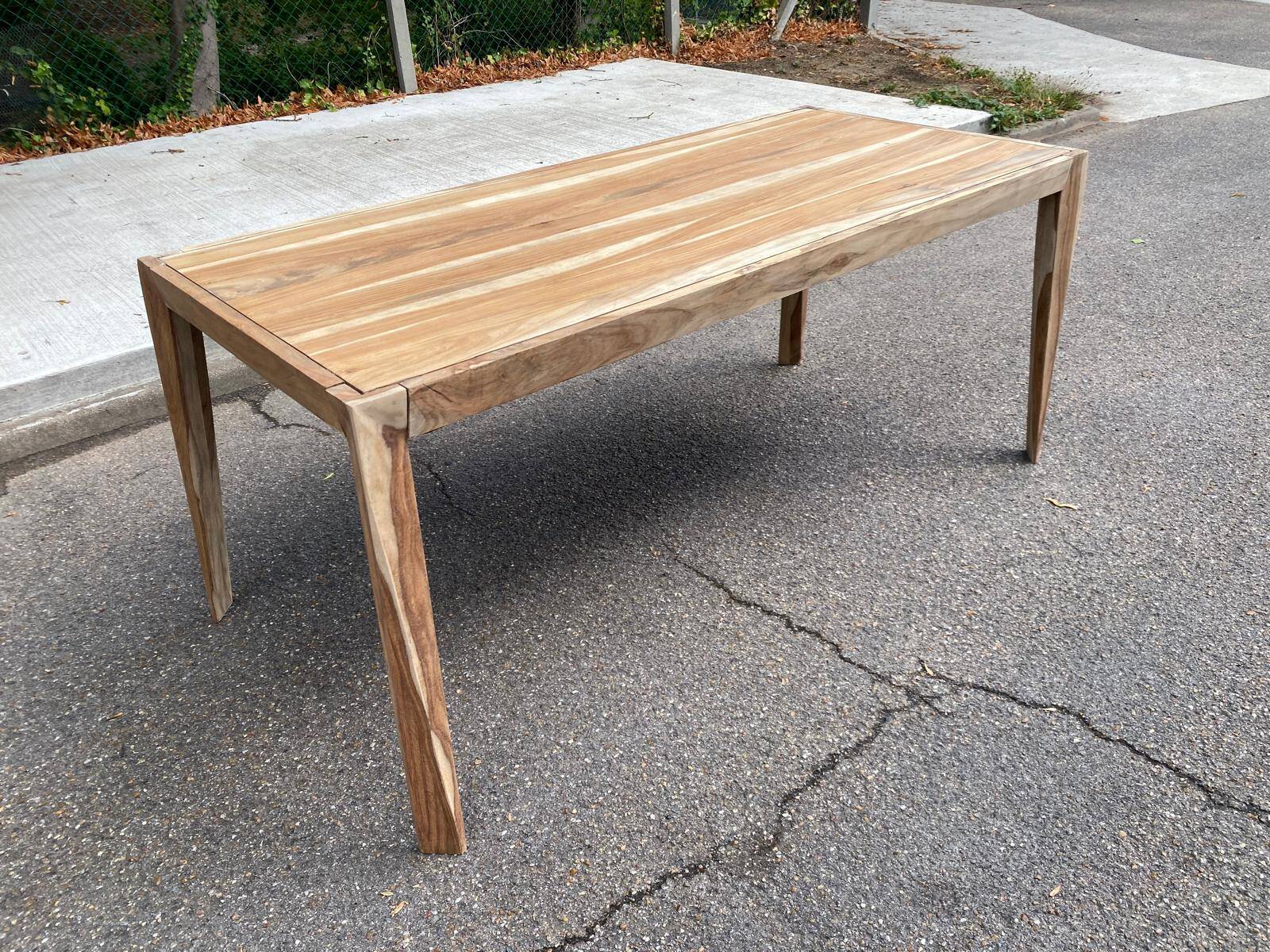 Dining table 175x80 renovated in raw solid acacia Tikamoon 6/8 people