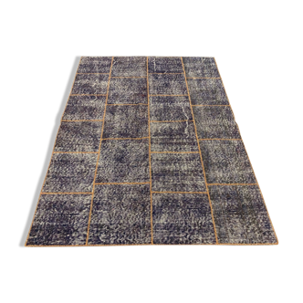 Tapis patchwork turc vintage détresse 178x133 cm laine moyenne