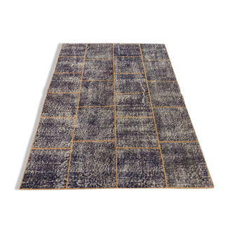 Distressed vintage turkish patchwork rug 178x133 cm wool medium