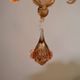 Venetian chandelier in gilded and pink Murano glass, 5 light arms, circa 1930.