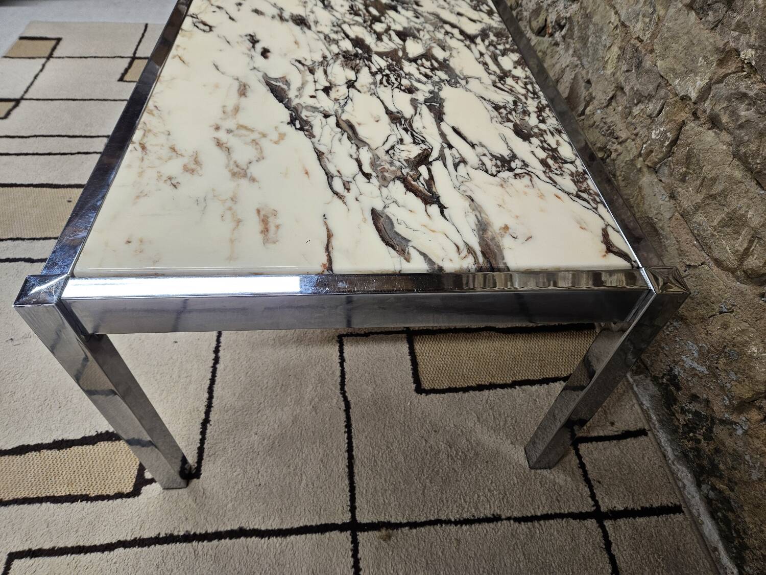 Chrome marble coffee table 1970"vintage