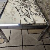 Table basse chromé marble 1970"vintage