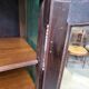 Showcase 1 door with 3 sides walnut windows louis xv style