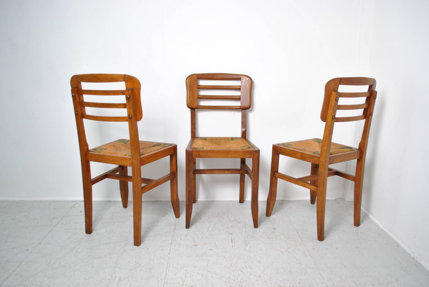 3 chaises style Pierre Cruege 1950