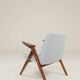 Vintage armchair Scandinavian design baby blue buckle