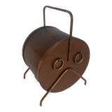 Pot vintage 1960 à tabac tabatière fut tonneau pipe vin - 25 x 14 cm