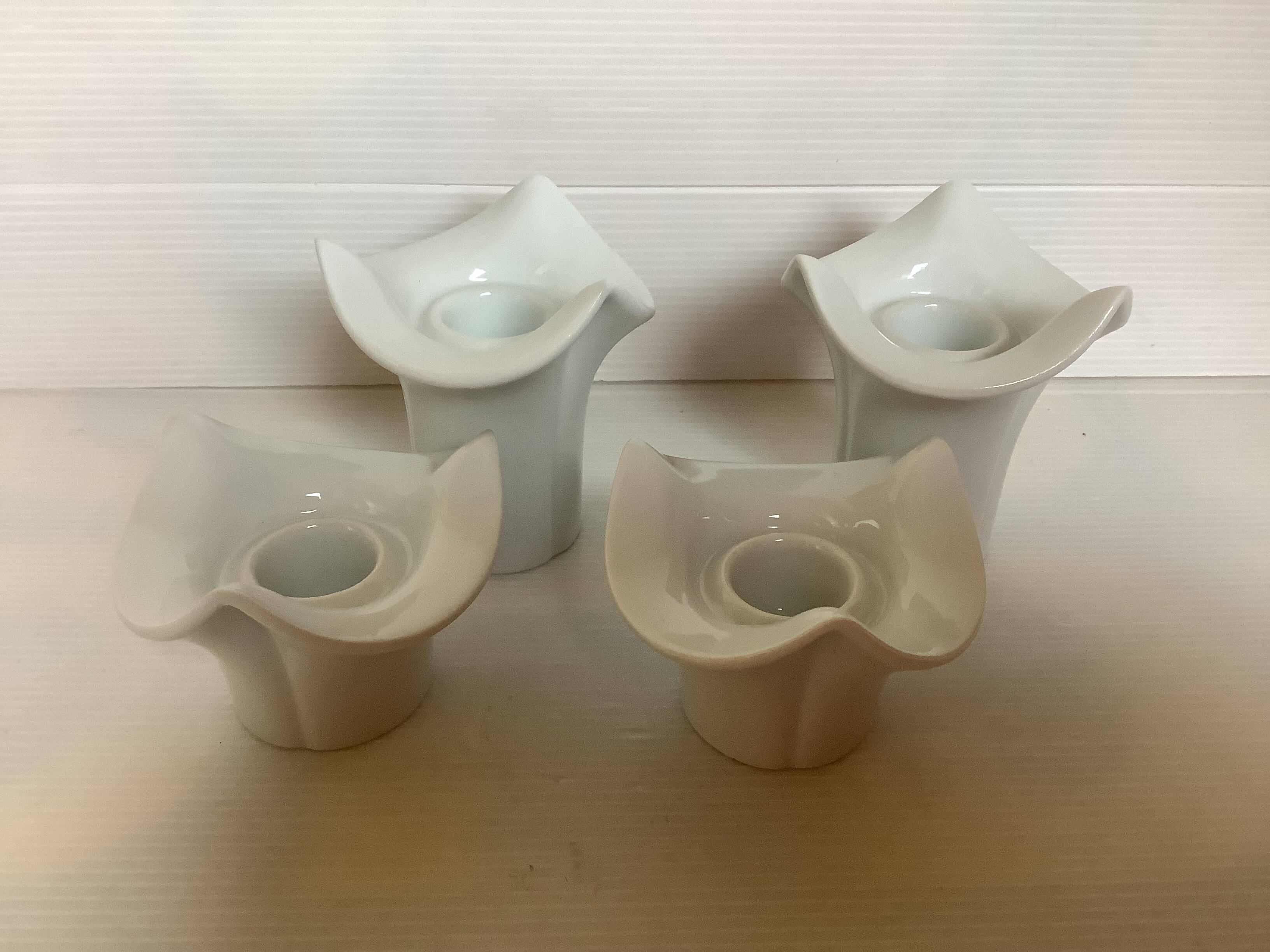 Four white candle holders KPM bavaria Germany