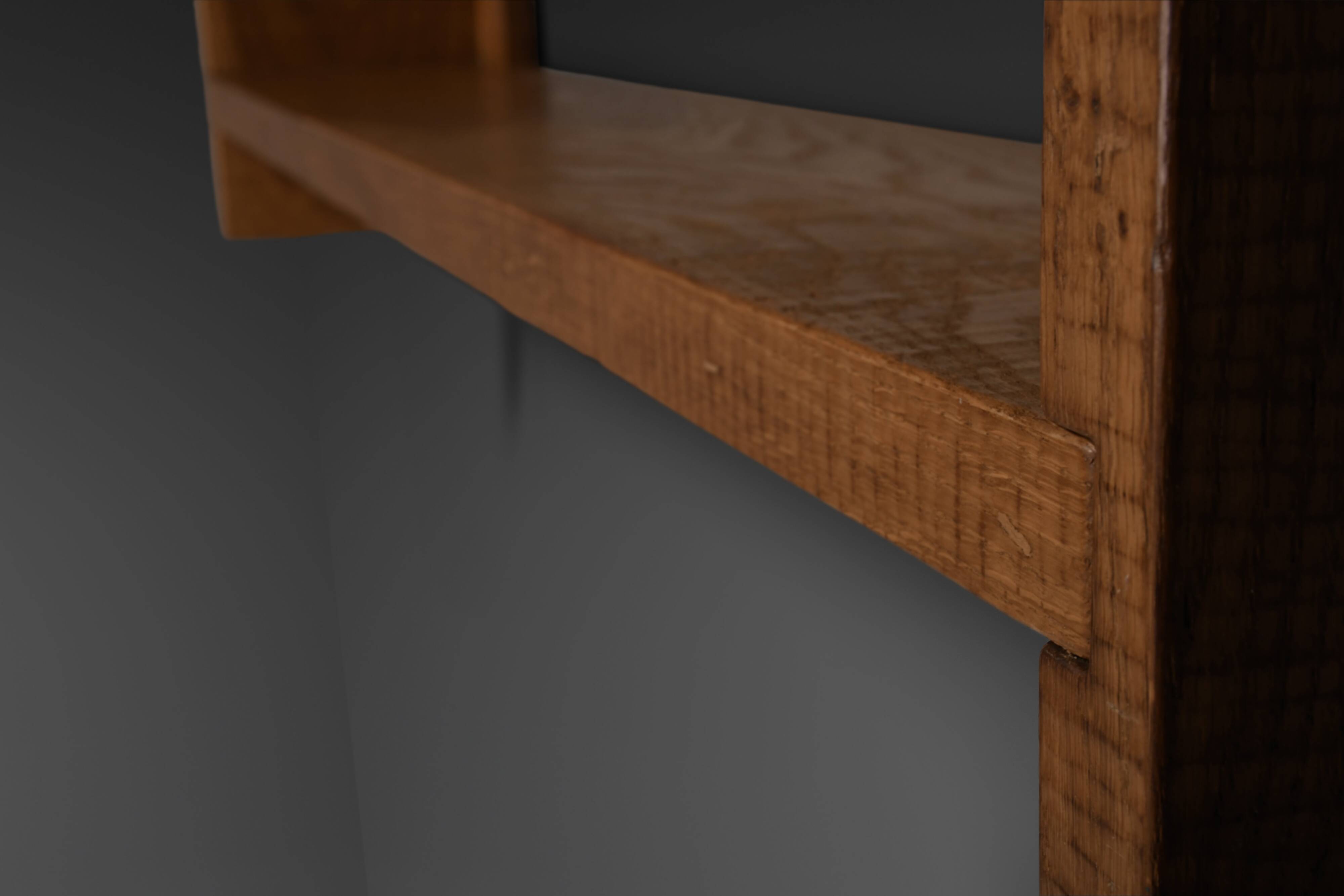 Beautiful oak wood Giuseppe Rivadossi shelves, Italy 1970s