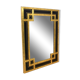 Mirror in gilded wood and black glass by Deknudt Belgium