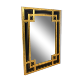 Mirror in gilded wood and black glass by Deknudt Belgium