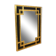 Mirror in gilded wood and black glass by Deknudt Belgium