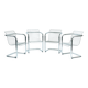 ensemble de 4 chaises en fil italien, chrome et fil métallique, 1974