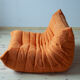 Togo orange microfibre armchair model designed by Michel Ducaroy 1973