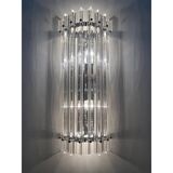 Contemporary Trasparent Triedro Murano Glass Wall Sconce