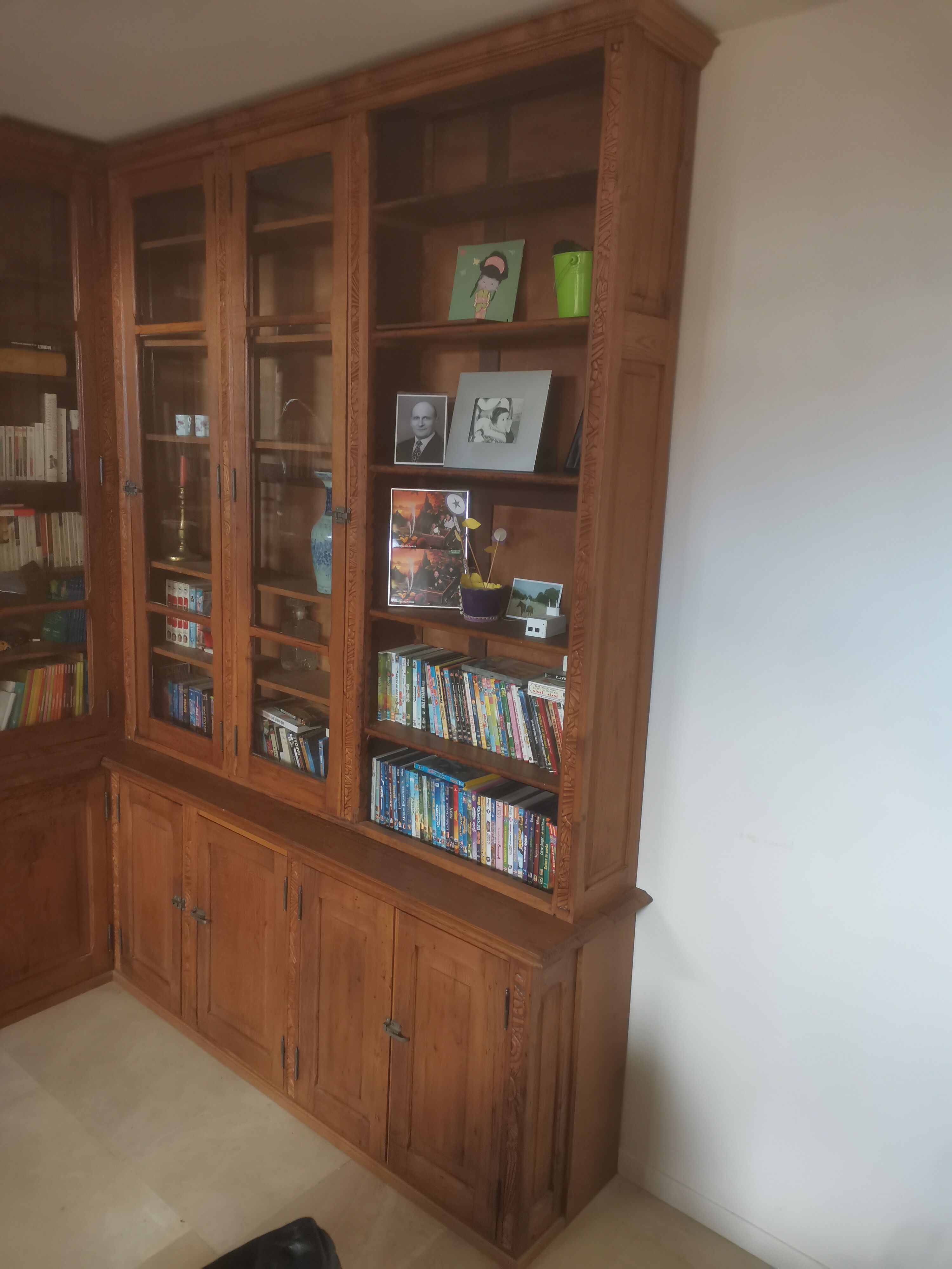 Old pharmacy furniture at an angle