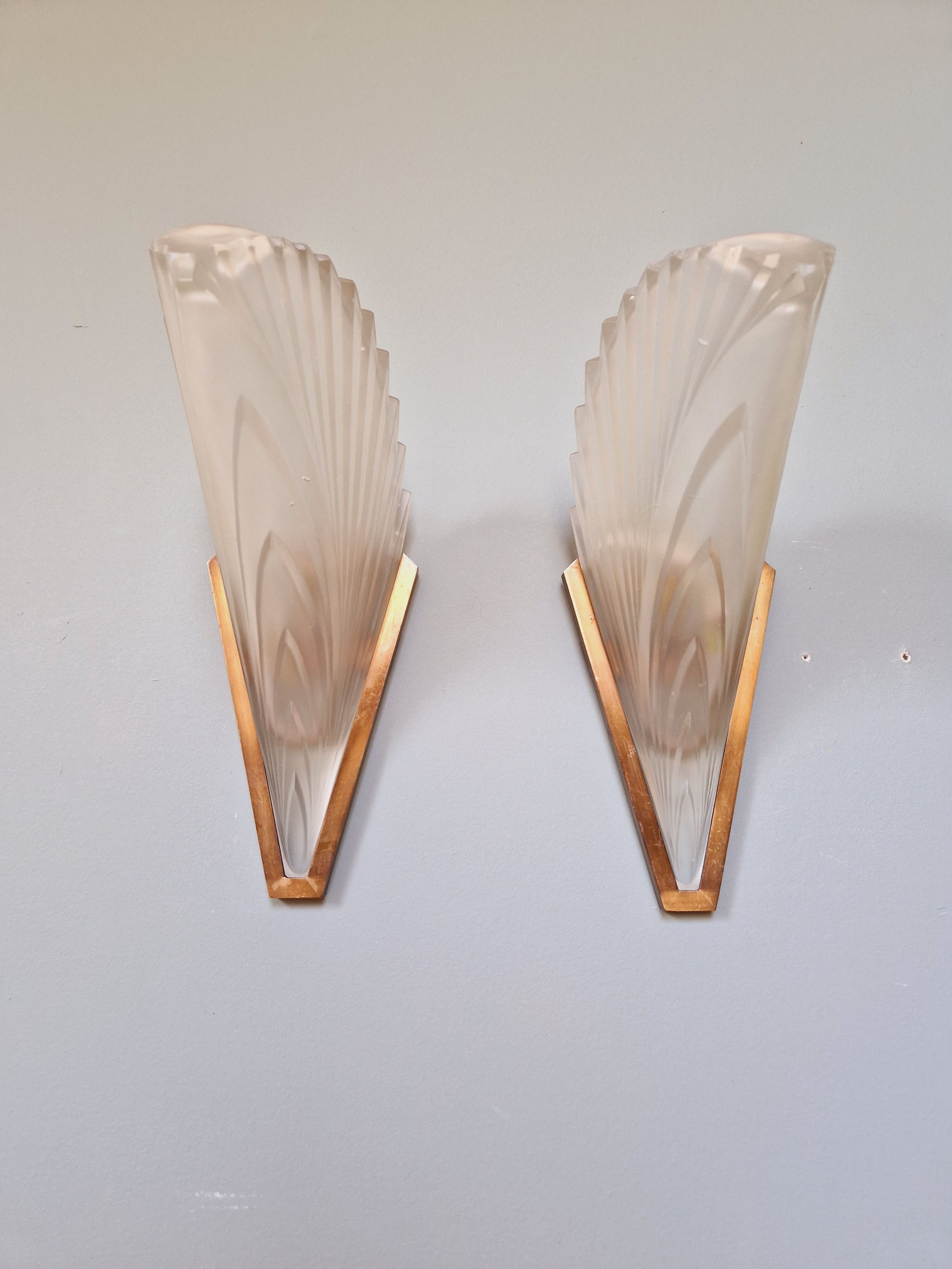 Pair of Art Deco wall lights