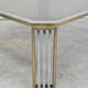 Large modernist coffee table attributed to Romeo Rega in steel and brass plating.