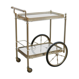 Vintage wheeled service in gilded metal