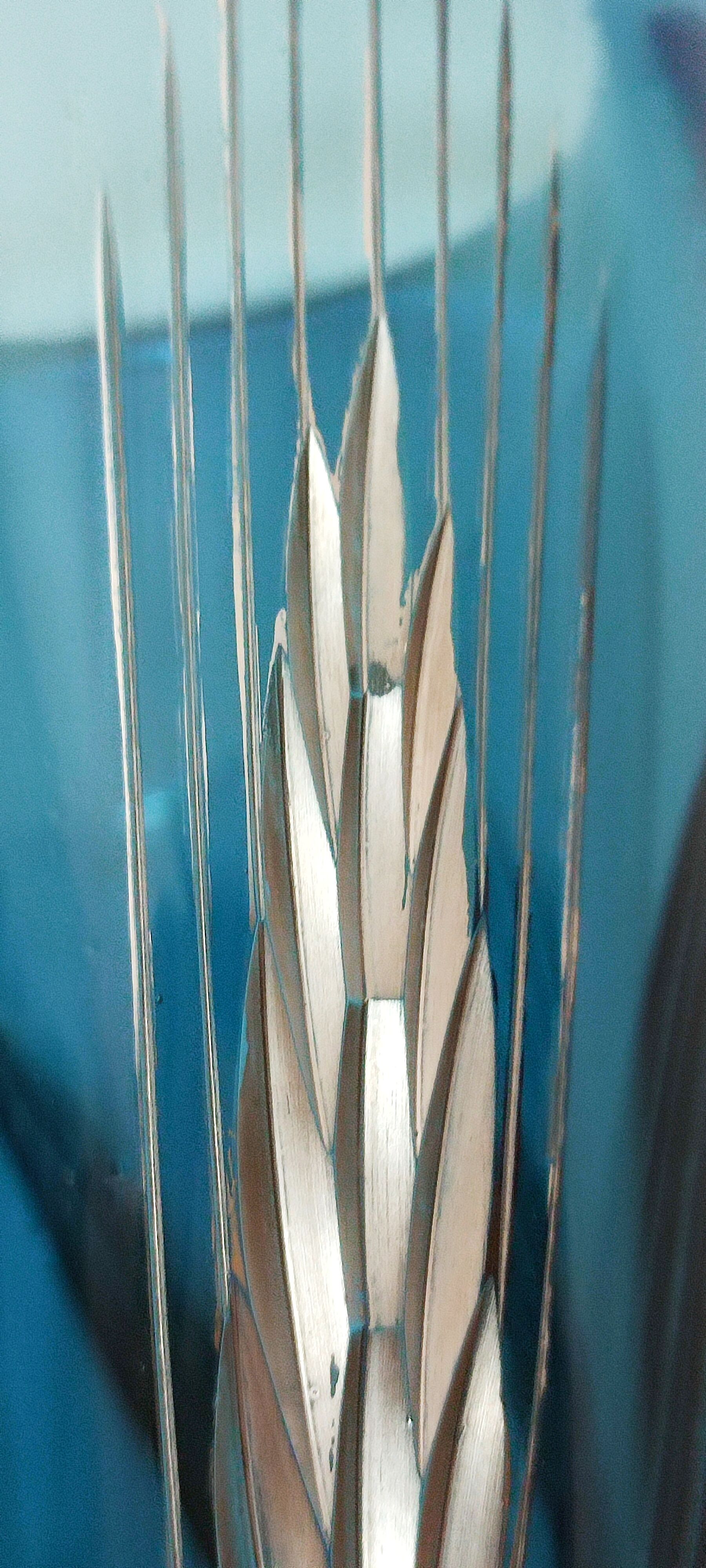 Blue and silver crystal vase. France 1950s.