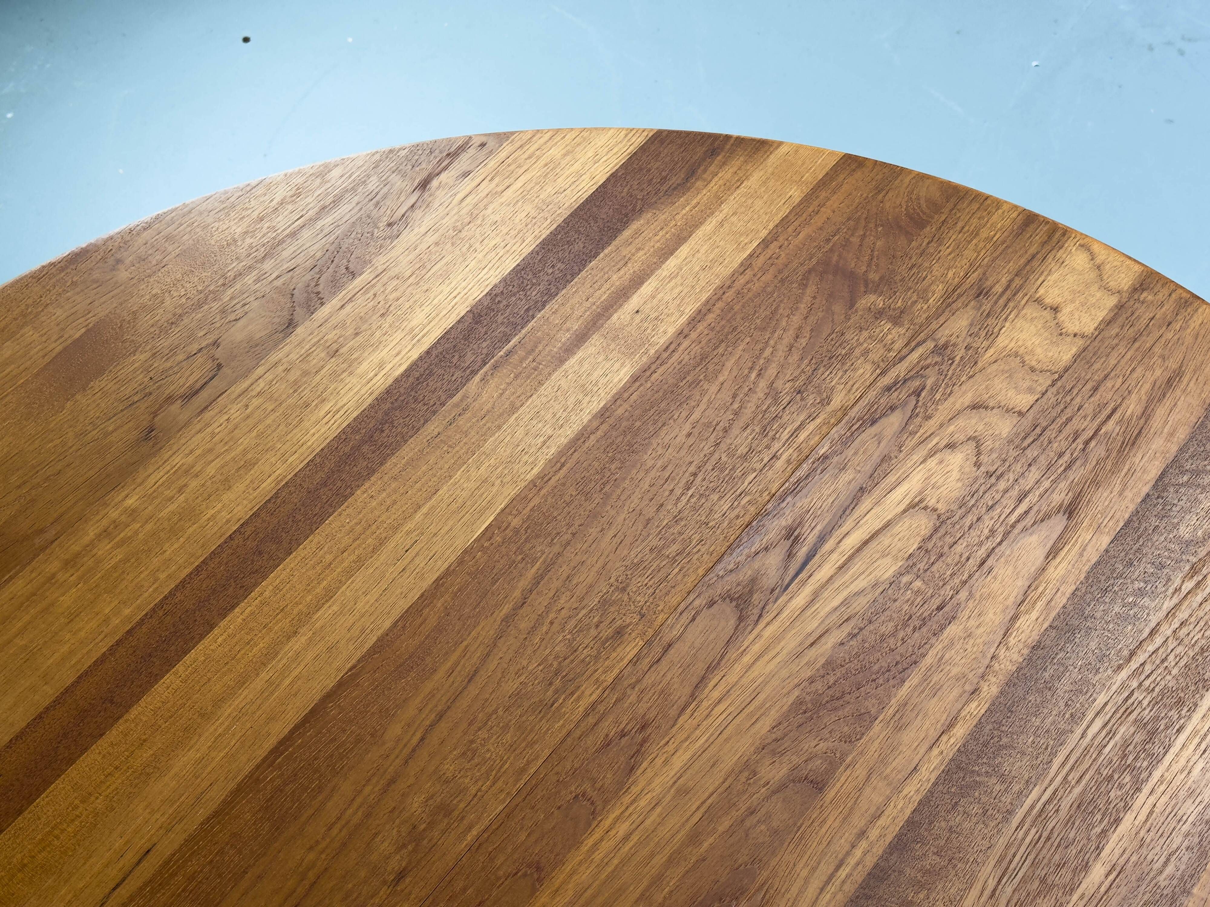 Table de Salle à Manger Ronde en Teck avec Extension, Danemark, années 1970
