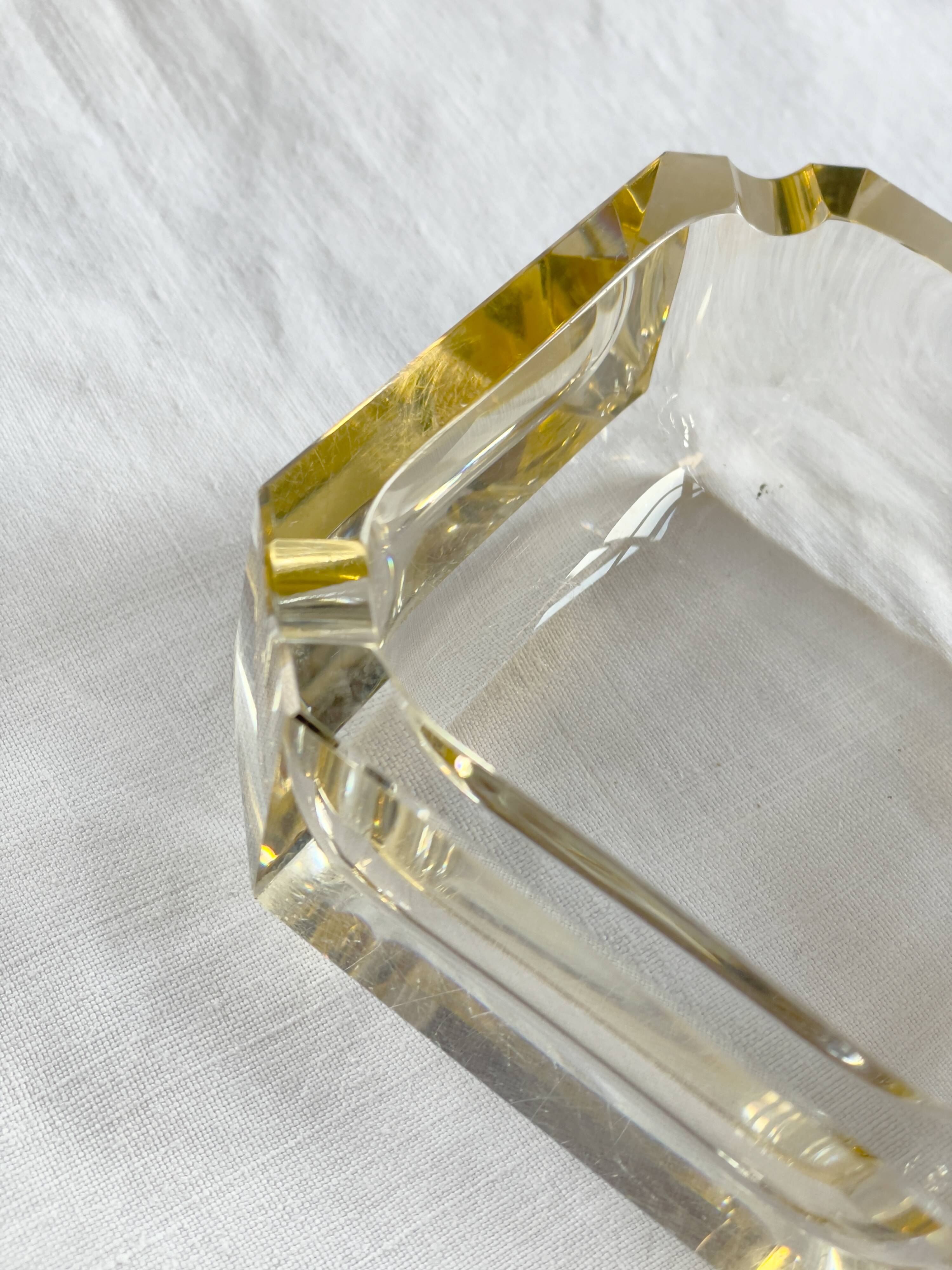 Baccarat Art Deco crystal square ashtray