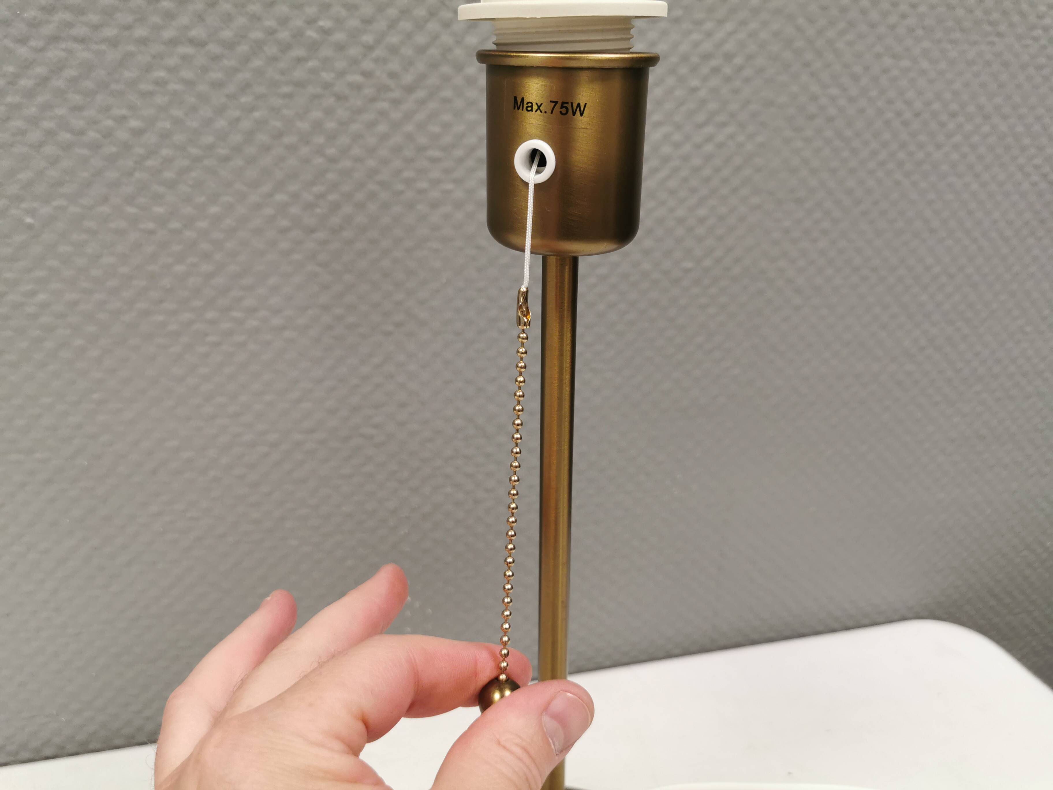 Gold-colored table lamp, Danish from the 1980-90s