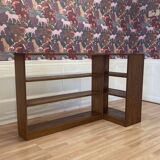 Large oak corner bookcase, 1950s design.