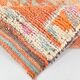 Tapis runner vintage orange à motifs géométriques faits main, 86x319Cm