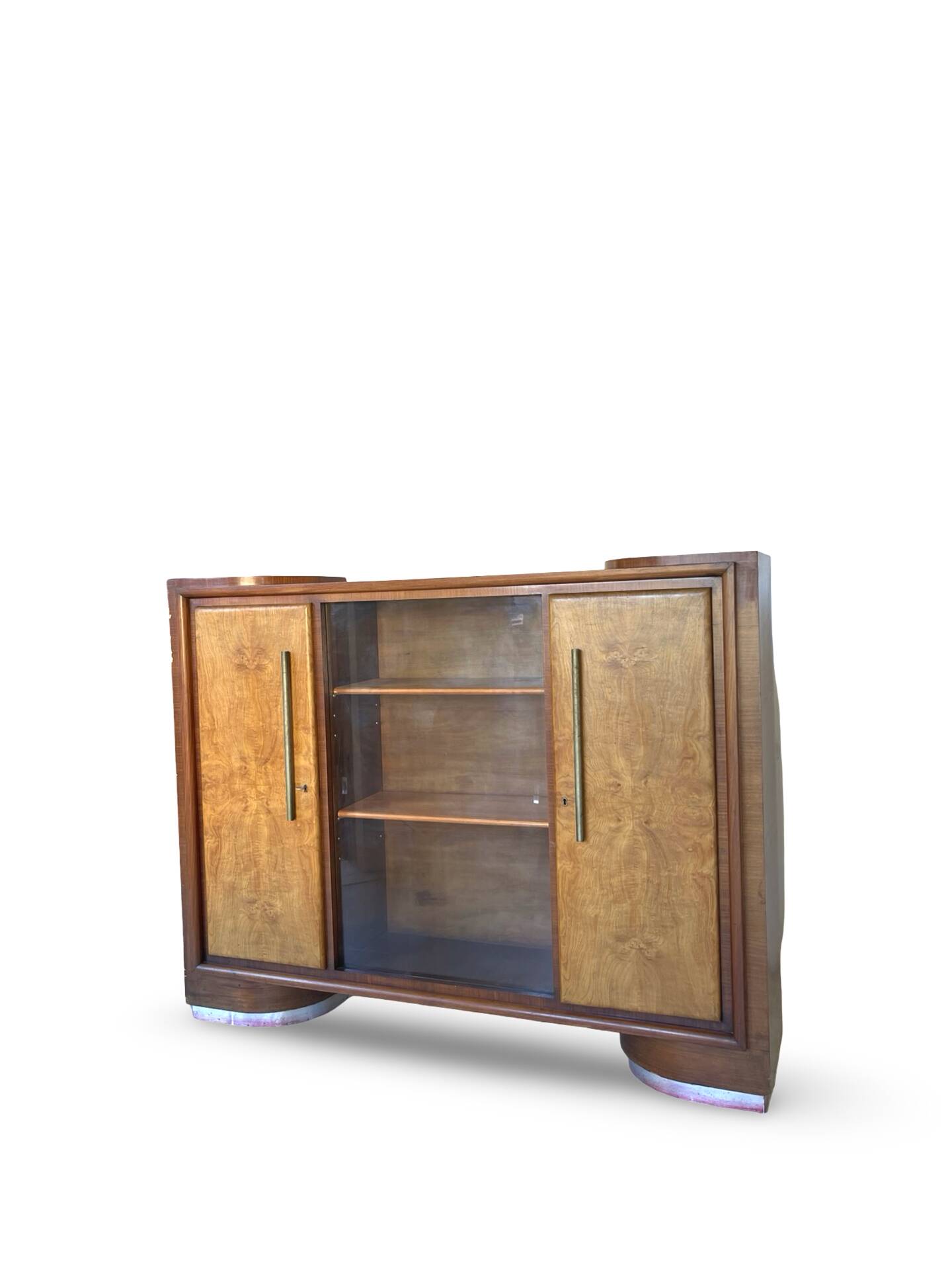 Striking Art Deco birch wood sideboard