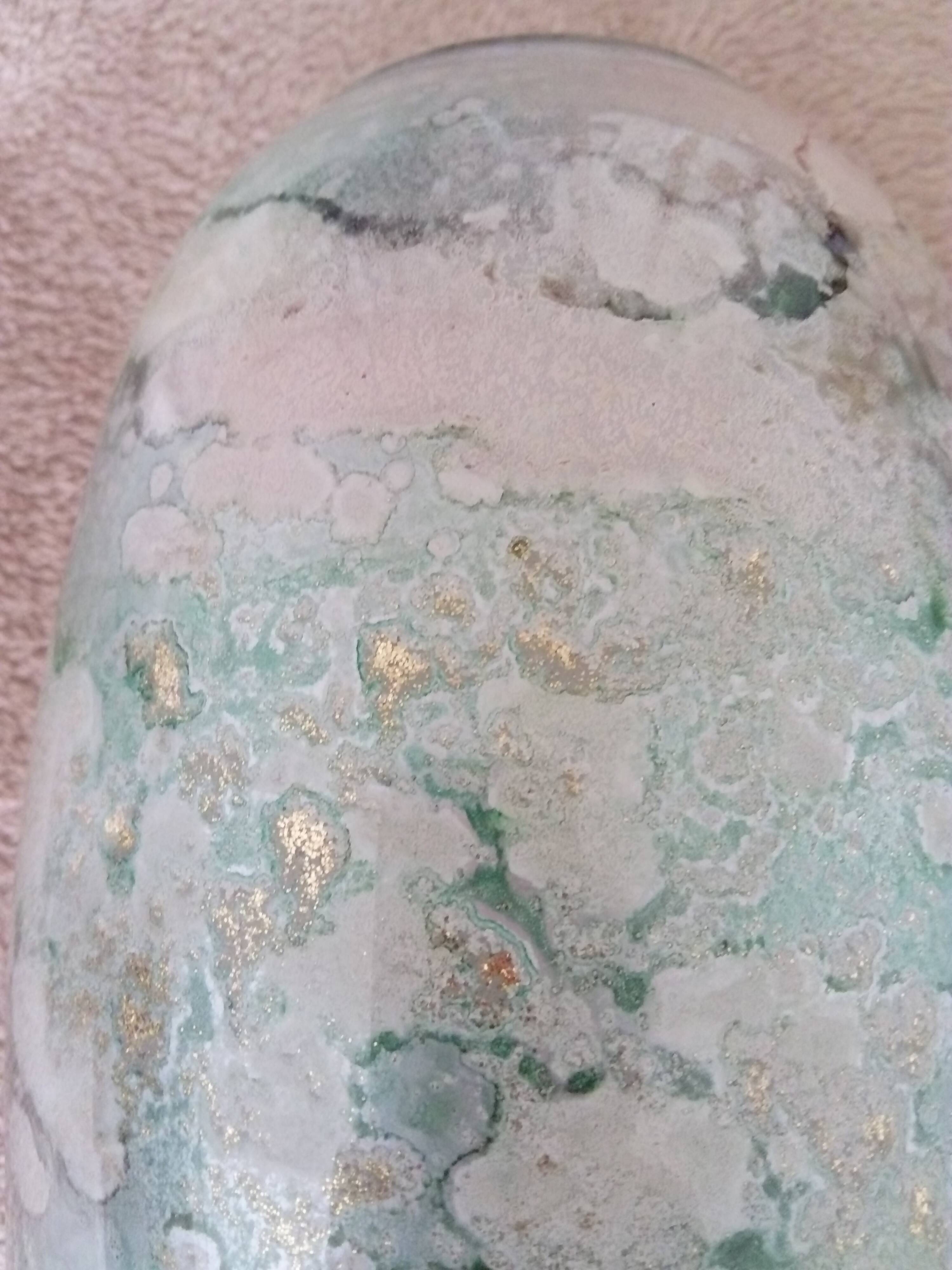 Large lacquered glass vase signed Jean-Noêl Bouillet
