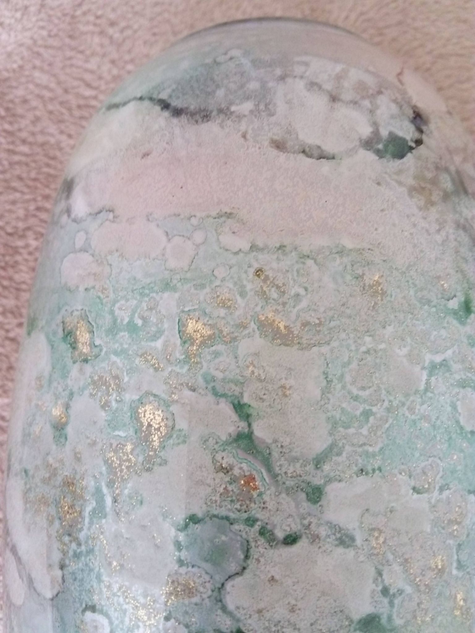 Large lacquered glass vase signed Jean-Noêl Bouillet
