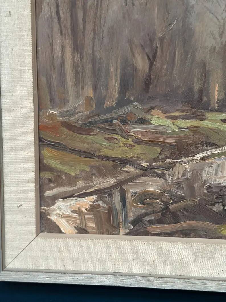 Original Swedish Oil on Panel – “Old Sawmill, Apelnäs Roasjö” by Gunnar Svensson – Dated 1962 – Vintage & Framed