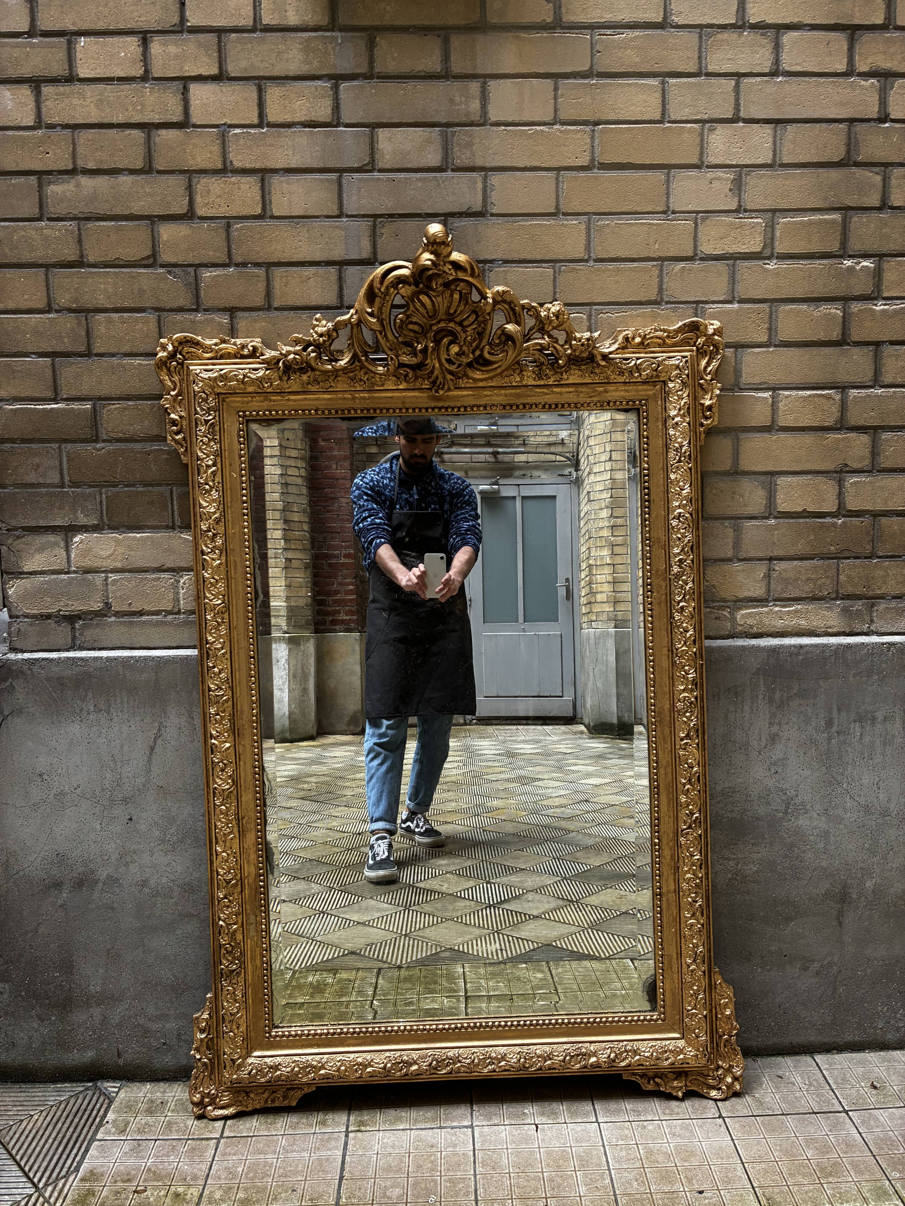 Large antique mirror in Louis XV style