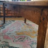 Large solid oak farmhouse table with two drawers 260 cm x 100 cm